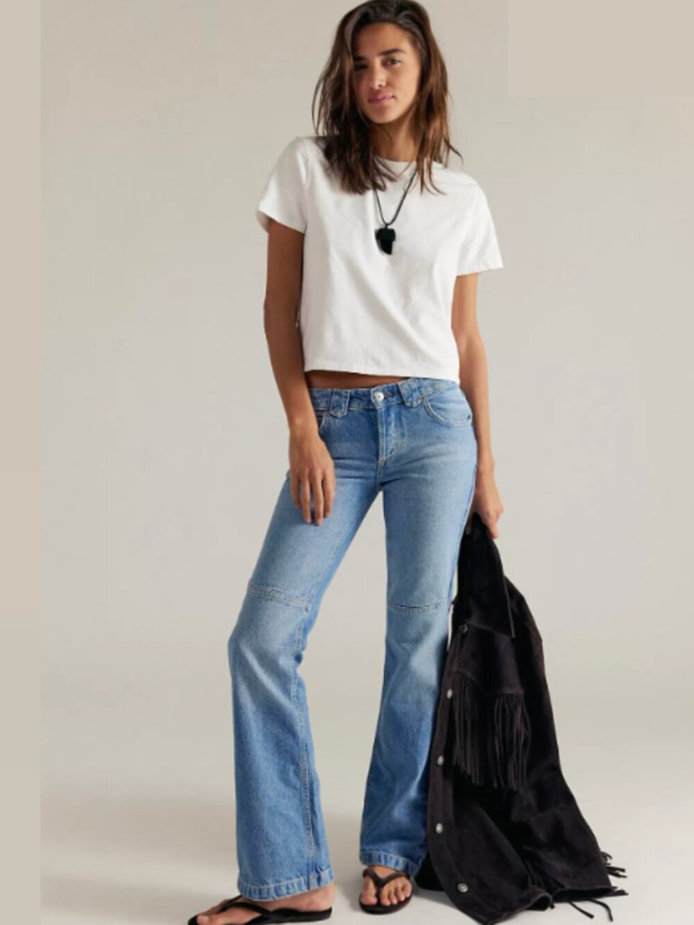 Free People We The Free Flora Low-Rise Bootcut Jeans.